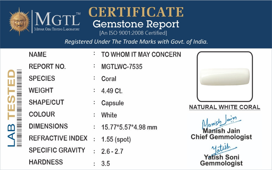 White Coral - 4.49 Carats