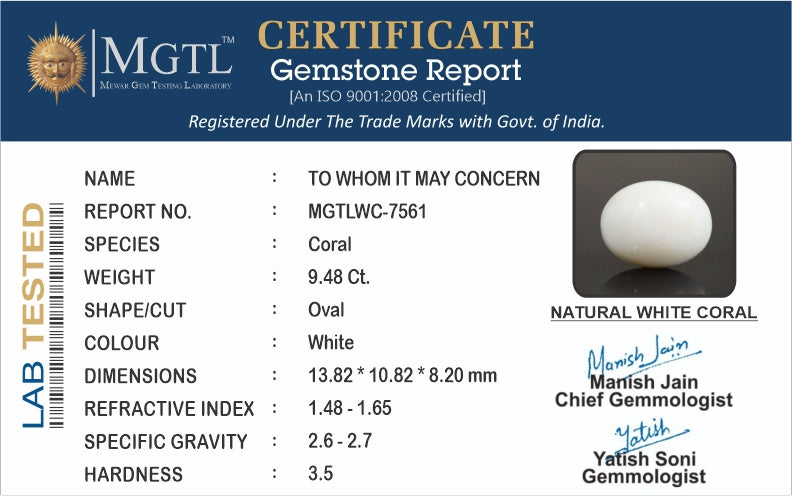White Coral - 9.48 Carats