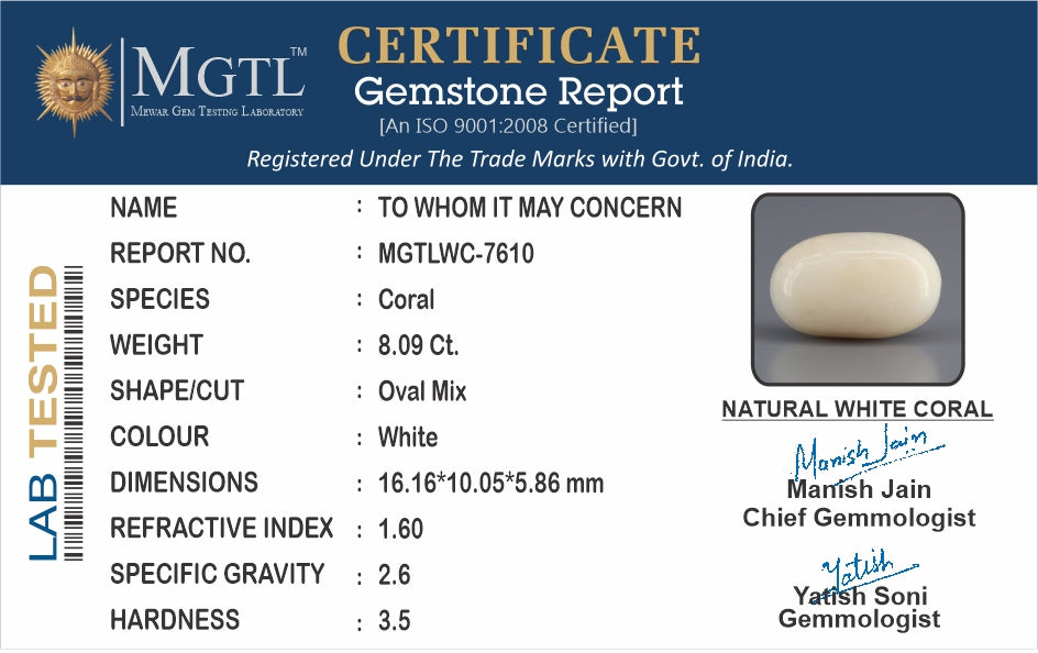 White Coral - 8.09 Carats