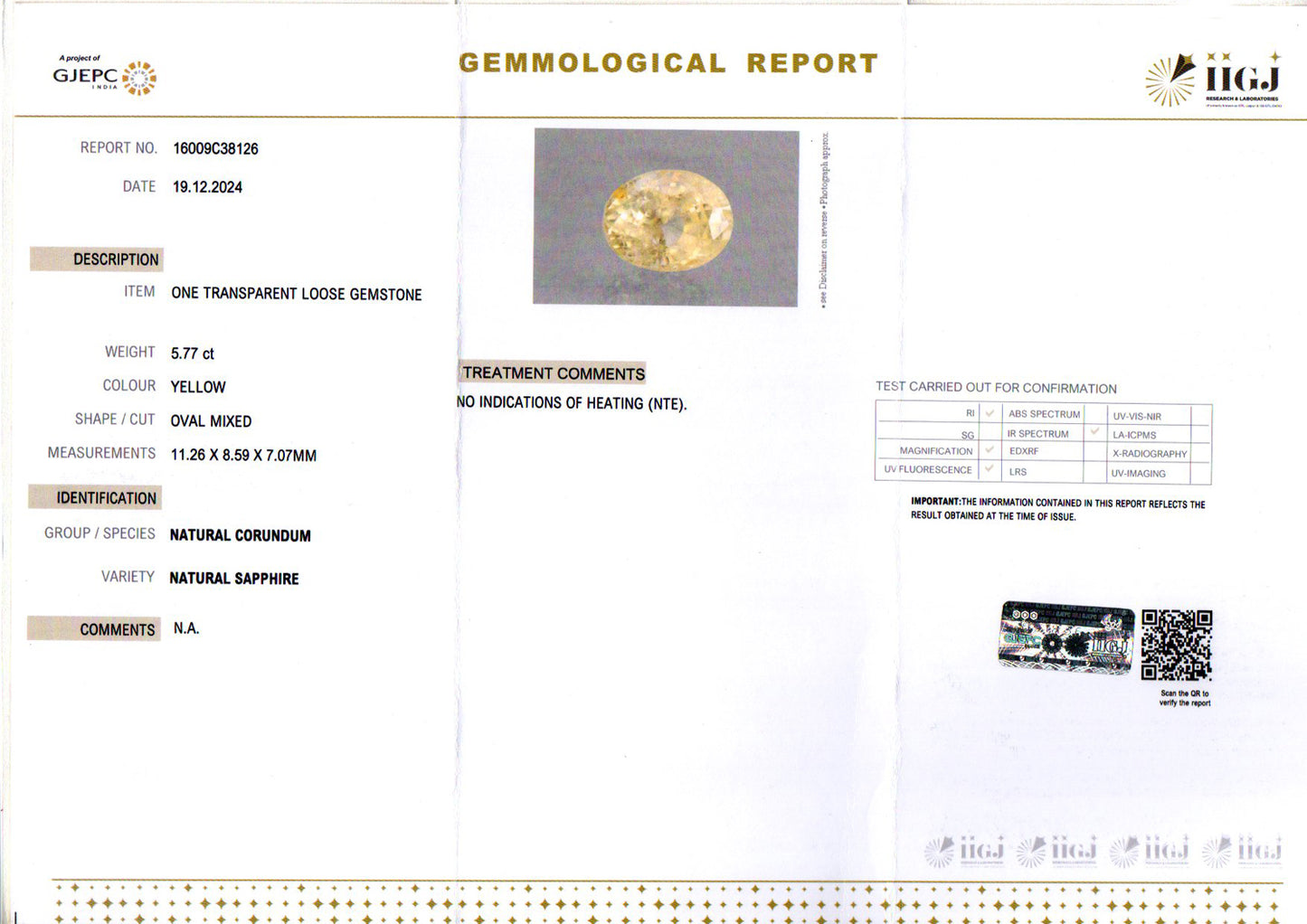 Yellow Sapphire (Pukhraj) - 5.77 Carats