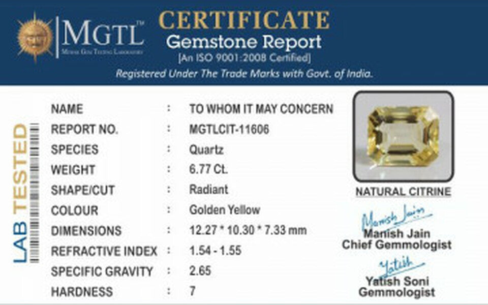 Citrine (Sunela)- 6.77 Carats