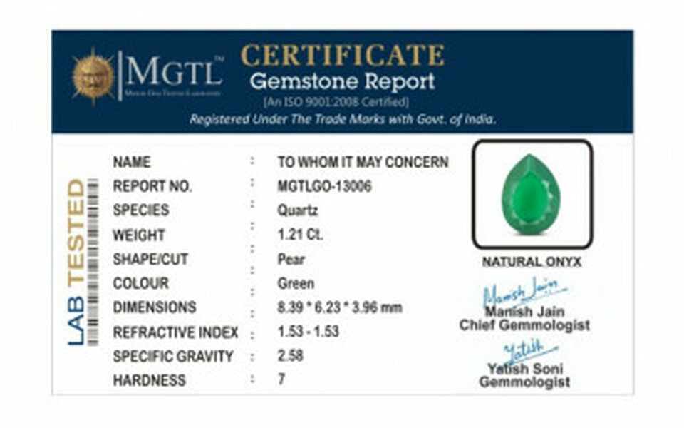 Green Onyx - 1.21 Carats