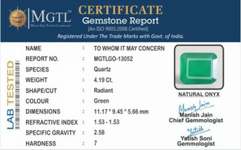 Green Onyx - 4.19 Carats