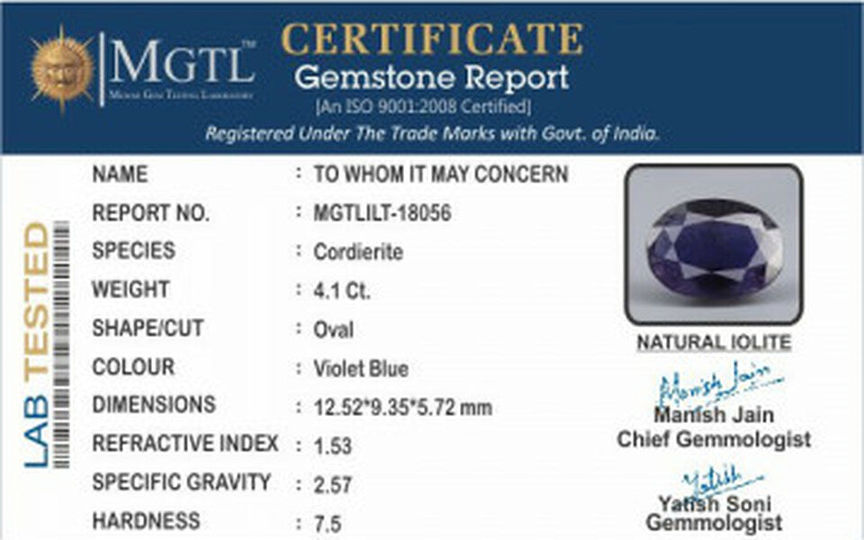 Iolite (Neeli)- 4.10 Carats