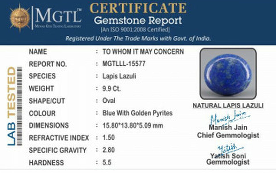 Lapis Lazuli - 9.90 Carats