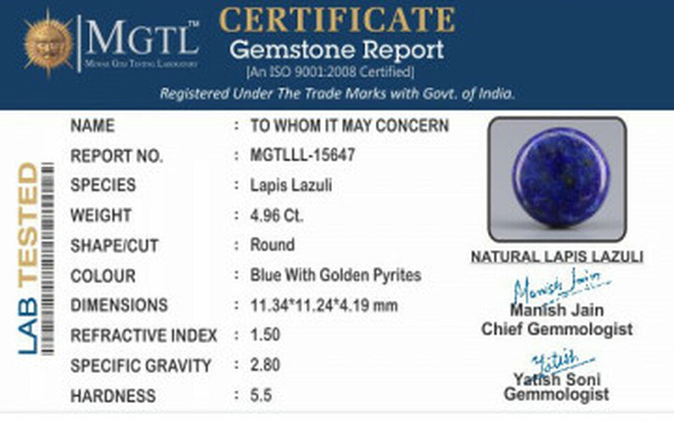 Lapis Lazuli - 4.96 Carats