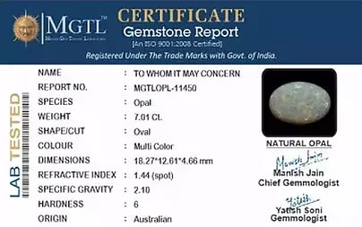 Opal - 7.01 Carats (Dudhiya Pathar - 7.64 Ratti)