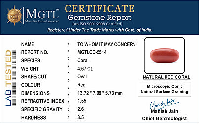 Red Coral (Moonga) - 4.67 Carats