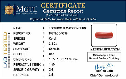Red Coral (Moonga) - 3.40 Carats