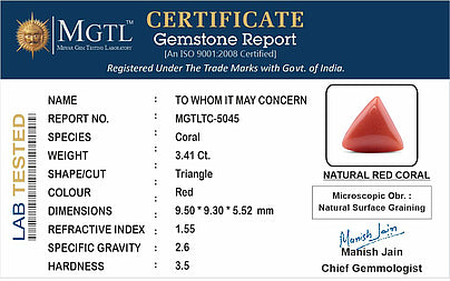 Red Coral (Moonga) - 3.41 Carats