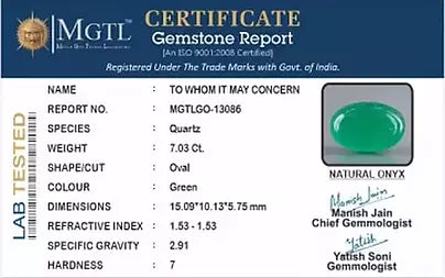 Green Onyx - 7.03 Carats