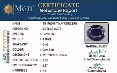 Iolite (Neeli)- 4.16 Carats