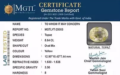 Yellow Topaz - 8.64 Carats