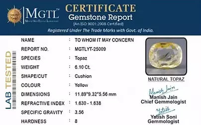 Yellow Topaz - 6.10 Carats