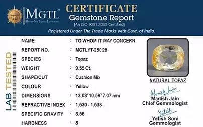 Yellow Topaz - 9.55 Carats