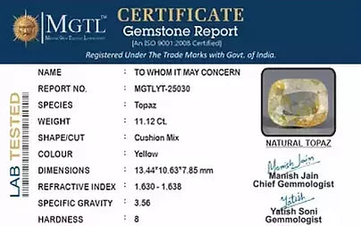 Yellow Topaz - 11.12 Carats