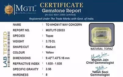 Yellow Topaz - 3.75 Carats