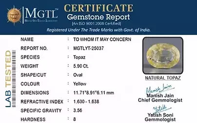 Yellow Topaz - 5.90 Carats