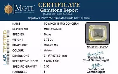 Yellow Topaz - 3.75 Carats