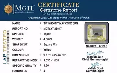Yellow Topaz - 4.30 Carats