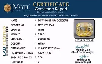 Yellow Topaz - 8.78 Carats