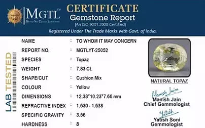 Yellow Topaz - 7.83 Carats