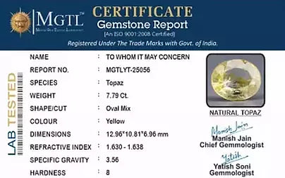 Yellow Topaz - 7.79 Carats