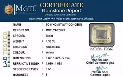 Yellow Topaz - 4.38 Carats