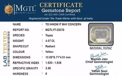 Yellow Topaz - 4.07 Carats
