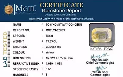 Yellow Topaz - 13.33 Carats