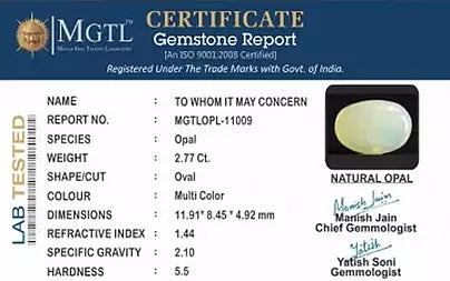 Opal - 2.77 Carats (Dudhiya Pathar - 3.02 Ratti)