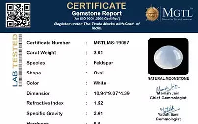 White Moonstone - 3.01 Carats