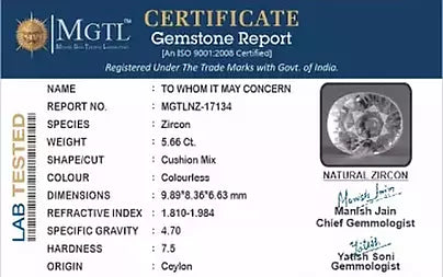 White Zircon (Jarkan) - 5.66 Carats