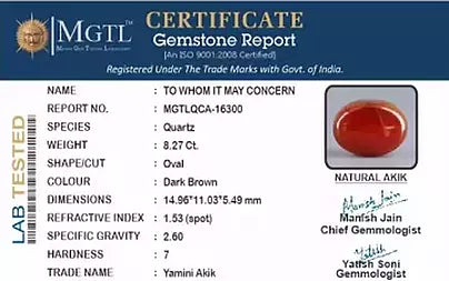 8.27 Carats Oval Yamini Hakik