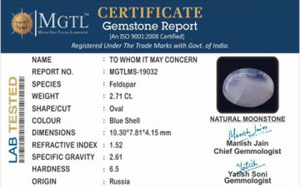 Blue Sheen Moonstone - 2.71 Carats