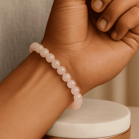 rose quartz bracelet, rose quartz crystal bracelet, rose quartz bead bracelet, rose quartz bracelet original