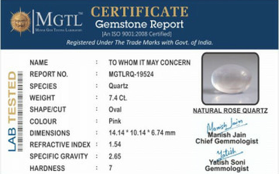 Rose Quartz - 7.4 Carats