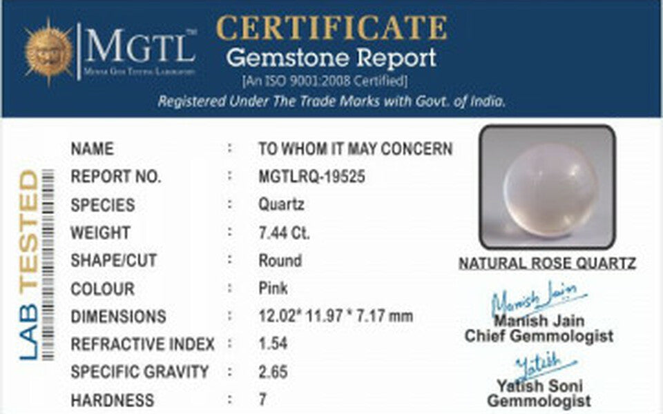 Rose Quartz - 7.44 Carats