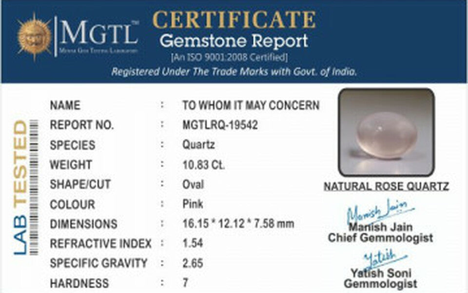 Rose Quartz - 10.83 Carats