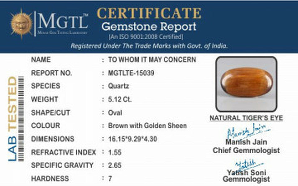 Tiger Eye - 5.12 Carats