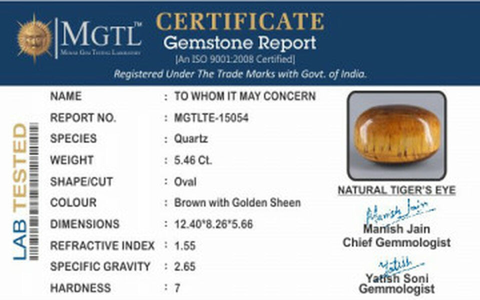 Tiger Eye - 5.46 Carats