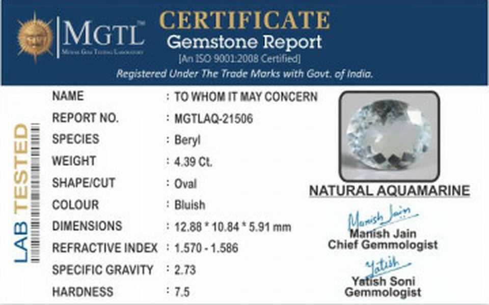 Aquamarine - 4.39 Carats