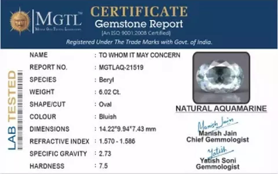 Aquamarine - 6.02 Carats