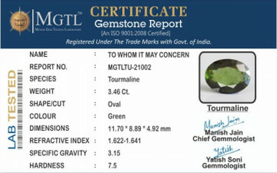 Green Tourmaline - 3.46 Carats