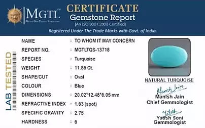 Turquoise - 11.86 Carats