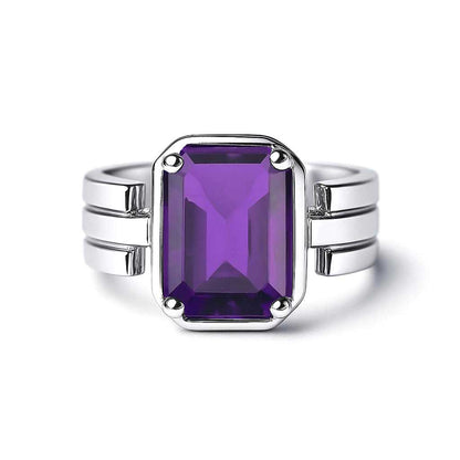 Designer 925 Silver Amethyst Gemstone Ring for Girl