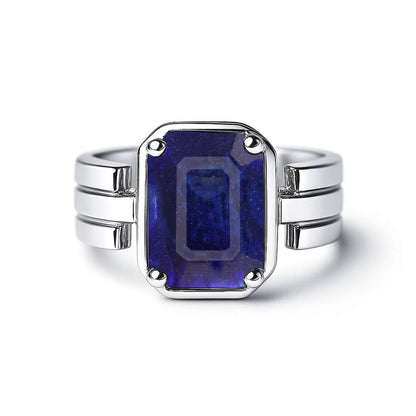 Luxury Women’s Blue Sapphire Ring - Pure Sterling Silver Metal