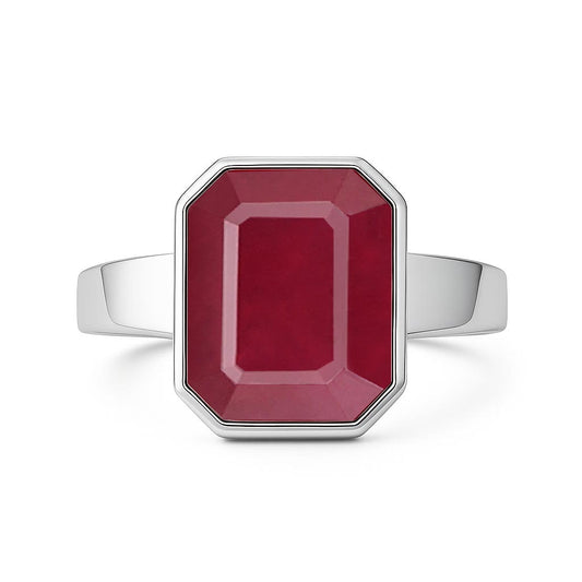 Classic 925 Silver Natural Ruby Ring for Male