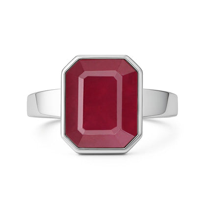 Stylish 925 Silver Ruby Gemstone Ladies’ Ring