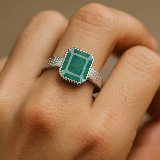 Premium Handmade Sterling Silver Emerald Men’s Ring